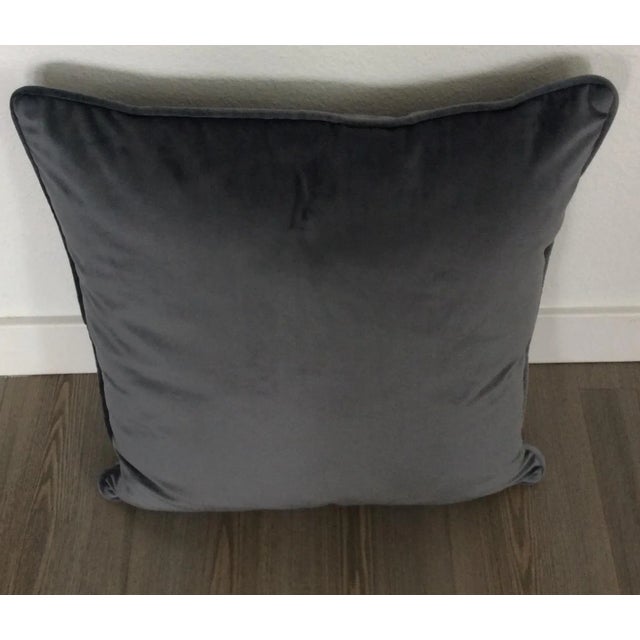 2020s Contemporary Italian Gray Velvet Pillow For Sale - Image 5 of 5