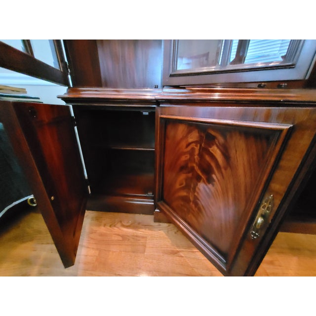 Wood Georgian Style Two Piece Mahogany Breakfront For Sale - Image 7 of 18