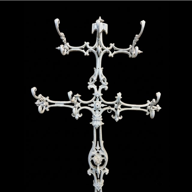 Early 1900s Victorian Cast Iron Hall Tree With Removable Base Dish. For Sale - Image 10 of 10