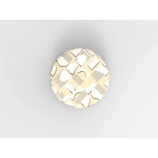 Cassette Pouf in Hymne Beige Fabric and Smoked Oak by Alter Ego for Collector For Sale - Image 4 of 5