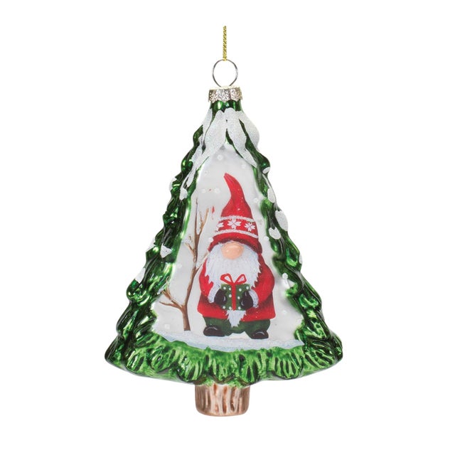 Contemporary Gnome Pine Tree Ornament (Set of 12) For Sale - Image 3 of 5