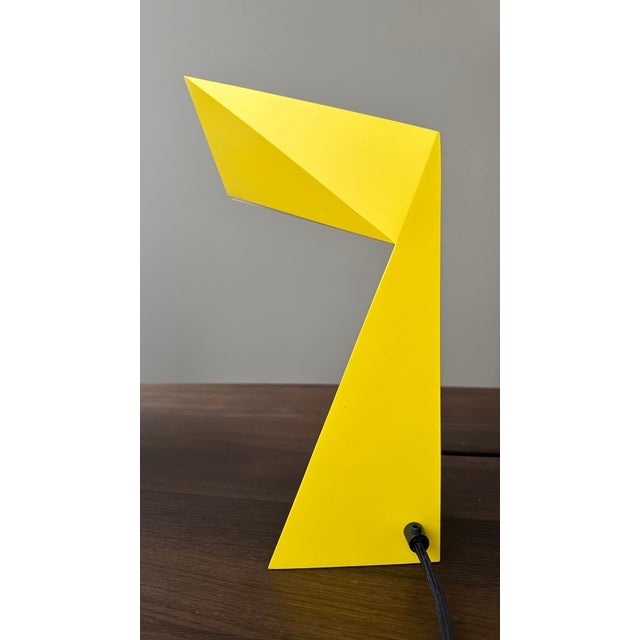 Yellow Origami Lacquered Table Lamp by Francois Champsaur, 2015 For Sale - Image 8 of 14