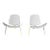 Mid 20th Century Pair of White Shell Chairs in the Style of Hans Wegner For Sale