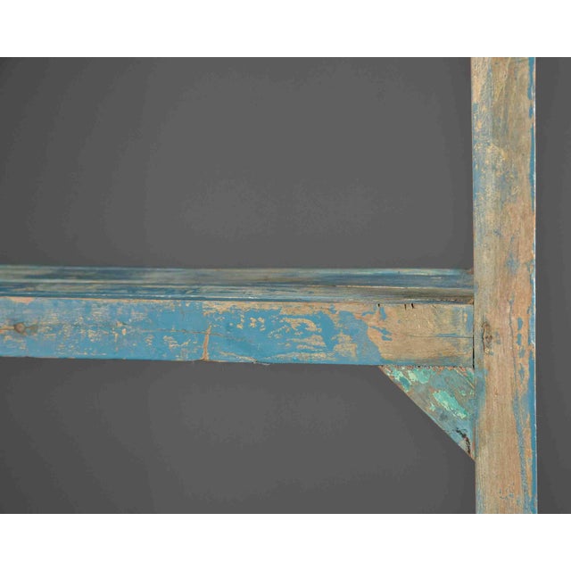 Rustic Antique Painted Pine Four-Tier Open Étagère For Sale - Image 3 of 12