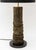 Koket "Ruche" Leather and Marble Table Lamp, gold-flecked black leather draped around columnar body atop Nero Marquina...