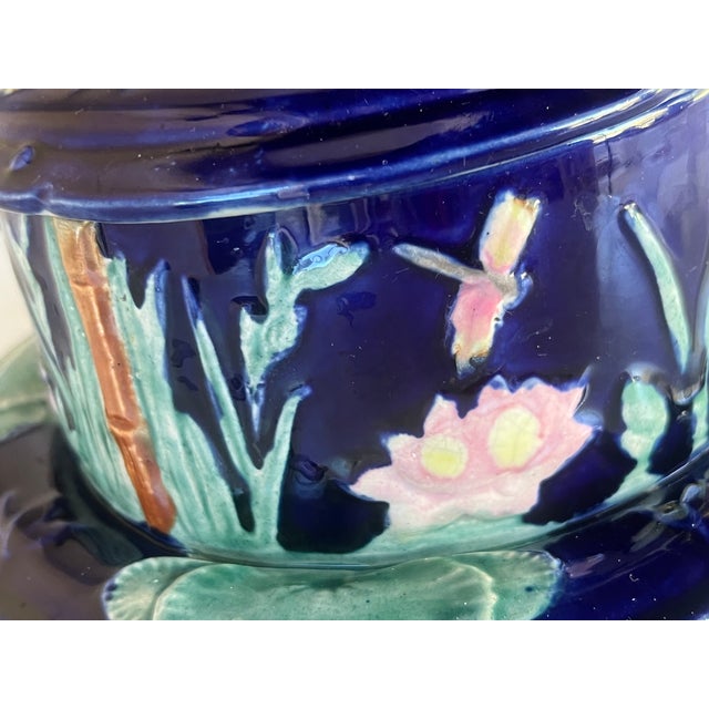 Forester Antique Cobalt Lidded Butter Dish With Bird For Sale - Image 10 of 14
