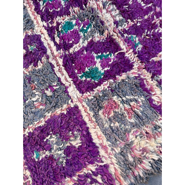 1980s 1980s Vintage Purple Moroccan Rug - 6'4" X 10'8" For Sale - Image 5 of 10