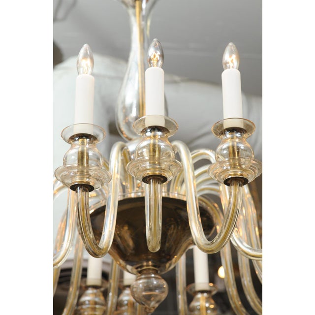 1960s 16-Light Amber Venetian Glass Chandelier, Italy For Sale - Image 12 of 18