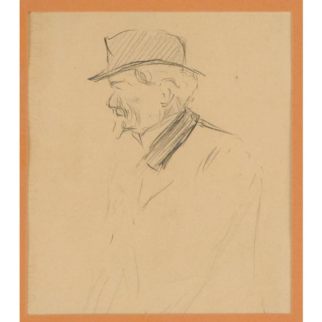 Realism Drawing of a Man, England Circa 1900 For Sale - Image 3 of 4