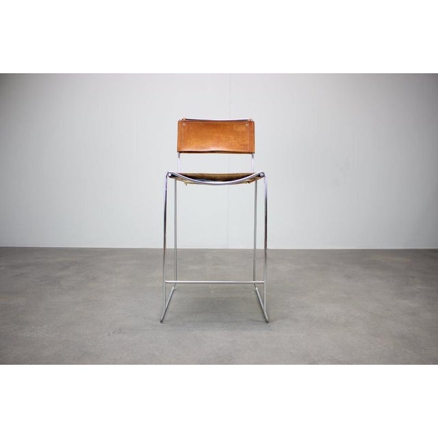 Giandomenico Belotti Leather Bar Stool by Giandomenico Belotti for Alias, Italy, 1970s For Sale - Image 4 of 15