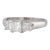 0.87ctw Princess Diamond 3-Stone Engagement Ring 14k White Gold Size 6.5 For Sale