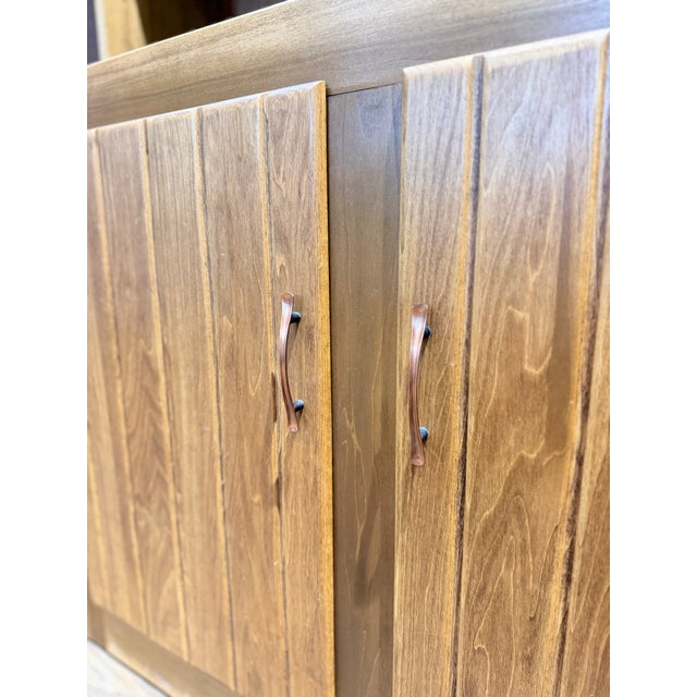 Wood Pair of Custom Solid Cherry Mid-Century Style Hutches / Bookcases by f.w. Lindeman For Sale - Image 7 of 9