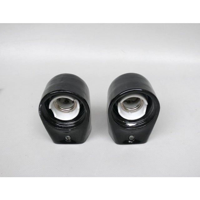 Black Mirror Wall Lights by Wilhelm Wagenfeld for Lindner, 1960s, Set of 2 For Sale - Image 8 of 14