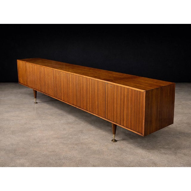 Wood Reeded Credenza in Caviúna Wood by Giuseppe Scapinelli, Brazil, 1950s For Sale - Image 7 of 16