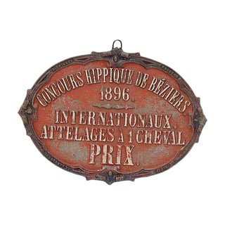 1896 Béziers France Horse Show Award For Sale