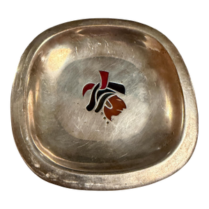 Mid-Century Decorative Silver Plate Los Castillo Emplumado Azteca