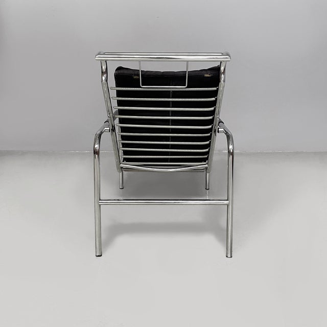 Italian Bauhaus Black Fabric and Steel Genni Chaise Longue by Gabriele Mucchi for Zanotta, 1980s For Sale - Image 6 of 18