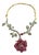 Bochic “Orient” Vintage Ruby, Tsavorite, Zircon & Diamond Necklace 18K Gold & Silver For Sale