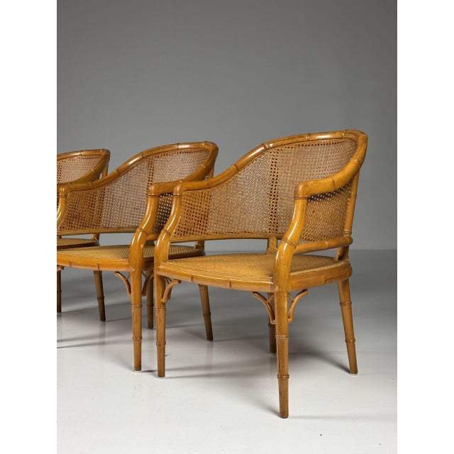 Faux Bamboo Dining Chairs, Set of 4 For Sale - Image 4 of 18