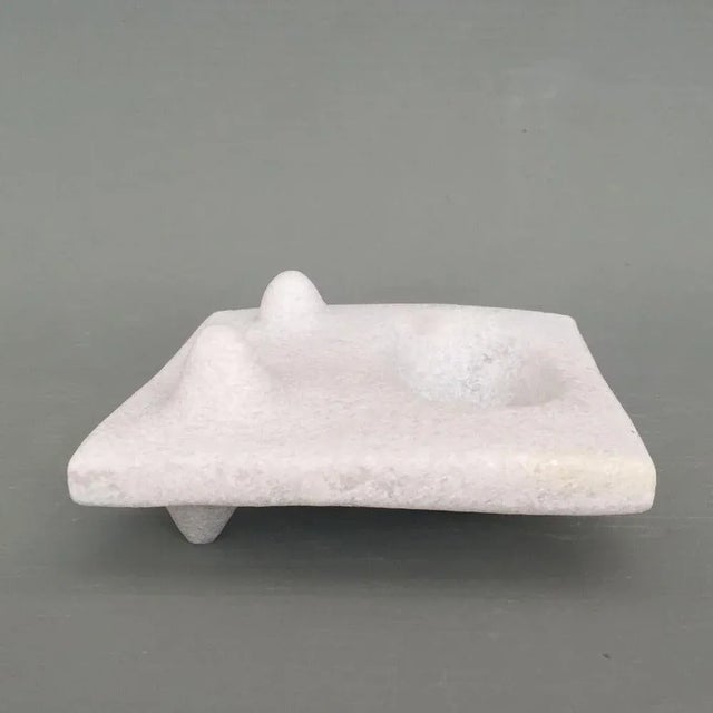 Cat Face Hand Carved Marble Sculpture by Tom Von Kaenel For Sale - Image 4 of 6