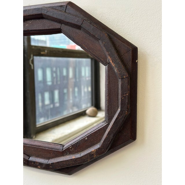 Antique Folk Art Reclaimed Trim Octagonal Mirror, Circa Early 20th Century For Sale - Image 13 of 17