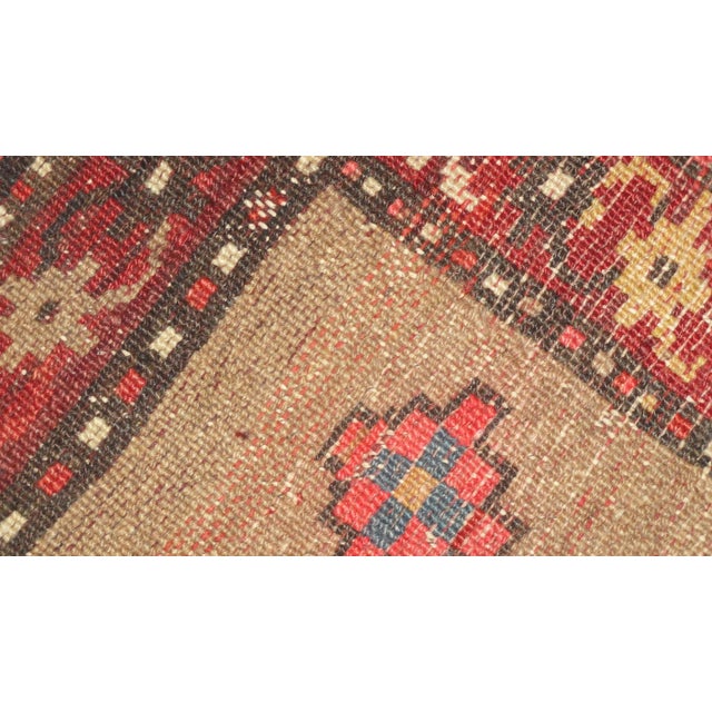 Antique N.west Camel Hair Persian Bakhshaish , 3'5" X 10'1" For Sale - Image 4 of 6