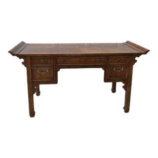 Mid 20th Century Vintage Thomasville Mystique Collection Campaign Chinoiserie Writing Desk For Sale