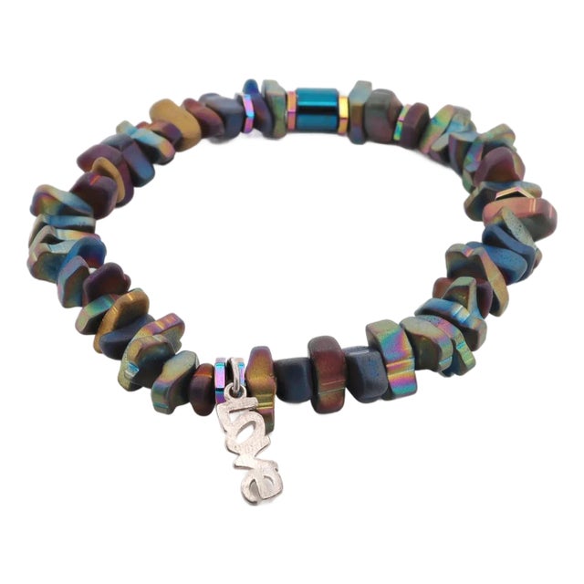 Colorful Energy Hematite Love Charm Bracelet For Sale