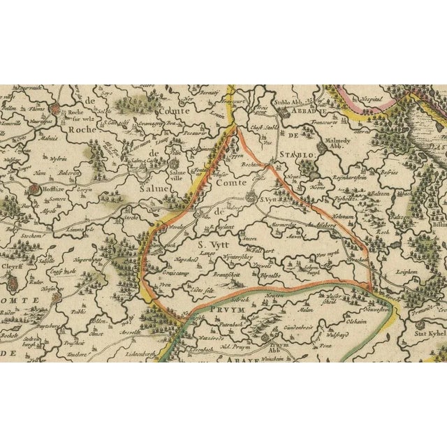 Antique Map of the Duchy of Luxembourg by De Wit, Amsterdam, 1680 For Sale - Image 4 of 11