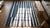 Blue 1920s Blue White Stripe Antique Agra Dhurrie Indian Rug 8'6" X 13'2" Flat Weave Cotton Carpet For Sale - Image 8 of 10
