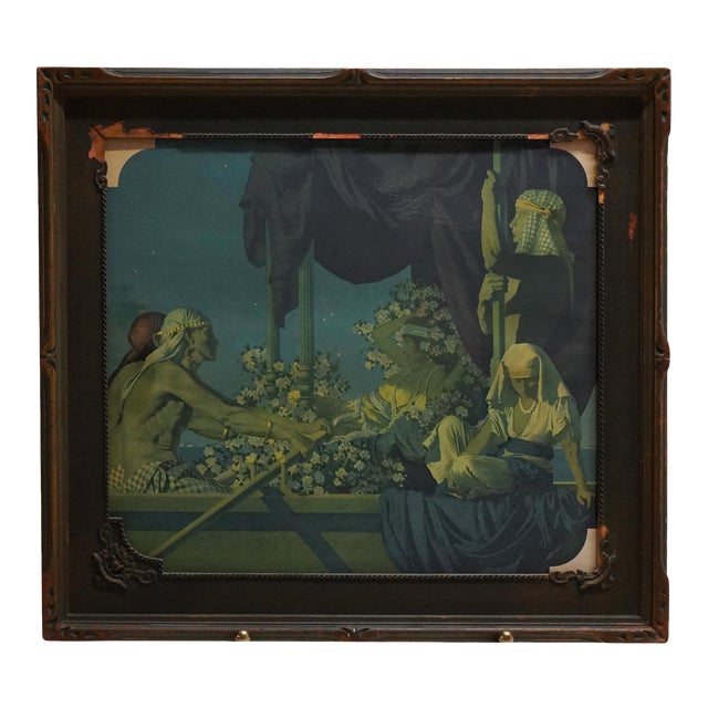 Extra Large Antique Art Deco Maxfield Parrish Print “Cleopatra”, Framed C1920 For Sale