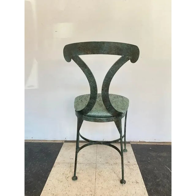 Green 1990s Green Steel Patinated Klismos Chairs - A Pair For Sale - Image 8 of 13