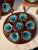 Vintage French Vallauris Majolica Oyster Plate Brown Blue Mid Century Seafood Platters-3 Plates For Sale In Salt Lake City - Image 6 of 11