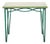 Side Table in Green Lacquered Wrought Iron and Sand-Colored Glass Top For Sale
