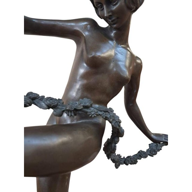 Metal Vintage French Art Deco Bronze Lady Dancer Figurine, Large Antique, Pierre Faguays, 1920s For Sale - Image 7 of 18