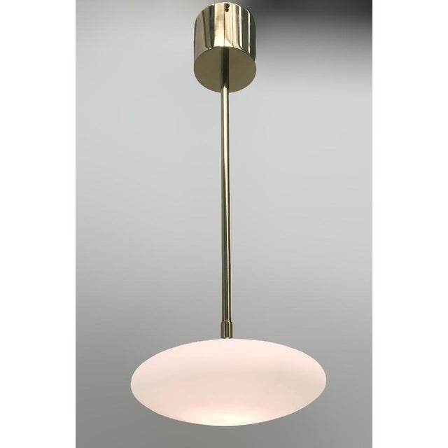 Not Yet Made - Made To Order Uno Polished Brass Matte White Shade Pendant by Fabio LTD For Sale - Image 5 of 6