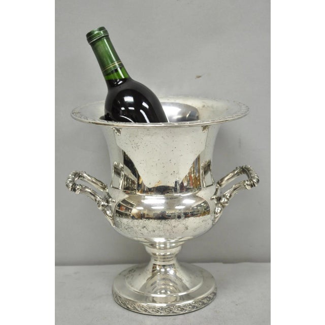 Vintage WM Rogers "Spring Flower" Victorian Style Silver Plated Champagne Chiller Bar Ice Bucket. Circa Mid 20th Century....