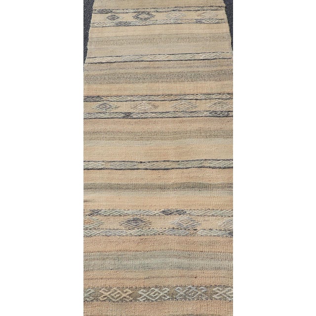 Measures: 2'6 x 6'8 Vintage Turkish Kilim Runner With Earthy Tones and Geometric Designs 2'6 x 6'8. Keivan Woven Arts /...