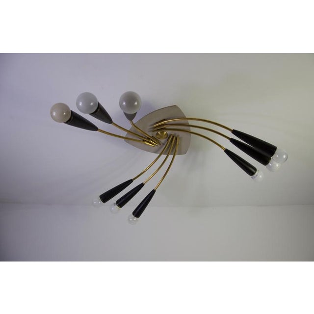 Mid-Century Brass Sputnik Ceiling Lamp, Germany, 1950s For Sale - Image 10 of 14