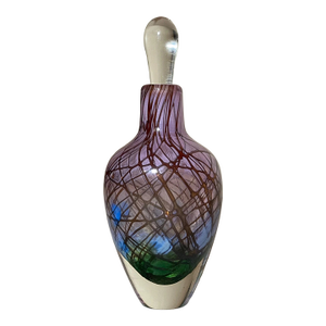 Vintage Mike Nourot 1981 Hand Blown Studio Art Glass Scent Perfume Scent Bottle
