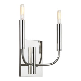 Ellen DeGeneres by Visual Comfort Studio Brianna Double Sconce, Silver For Sale