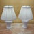 Pair of Vintage White Ceramic Ginger Jar Table Lamps With Floral Relief & Diane Shades For Sale - Image 4 of 18