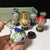 Set of 5 Miniature Chinese Cloisonné Vases | Floral Motif With Wood Stands & Box For Sale - Image 11 of 15