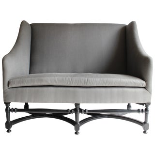 19th Century French Ebonized Settee For Sale