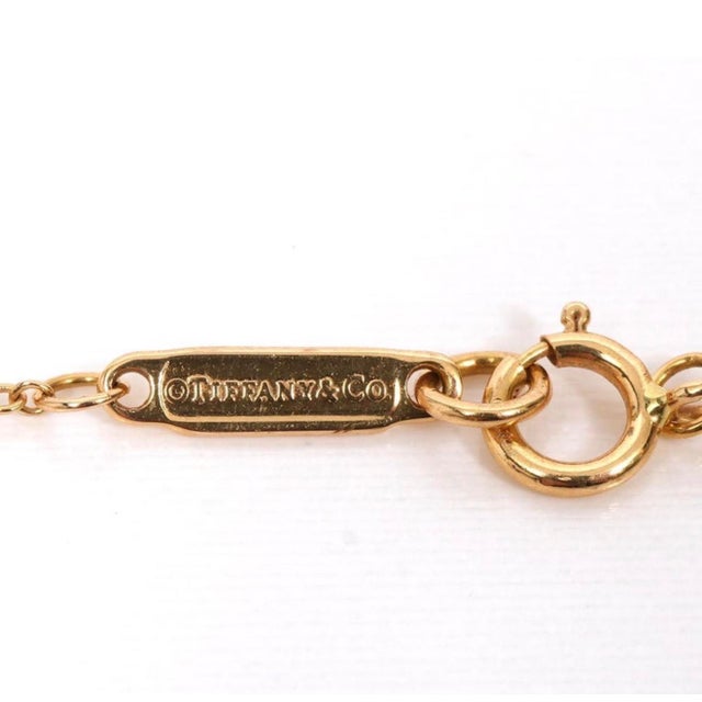 Metal Tiffany and Co 18k Rose Gold and Diamond Delicate Bow Necklace For Sale - Image 7 of 8