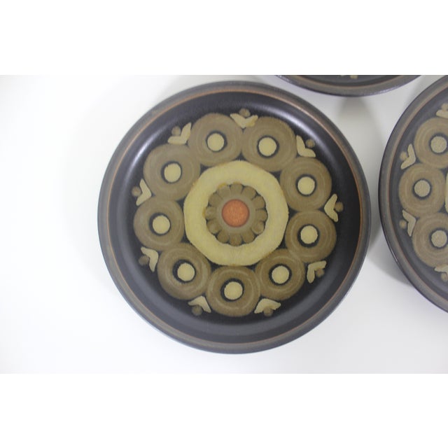 Mid-Century Modern 1960s Denby Arabesque Samarkand Bread & Butter Plates Stoneware Replacements Discontinued - Set of 3 For Sale - Image 3 of 4