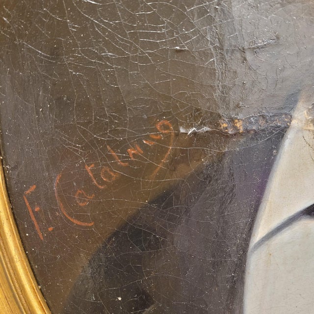 French School Artist, Male Portrait, 1800s, Oil on Board, Framed For Sale - Image 13 of 18