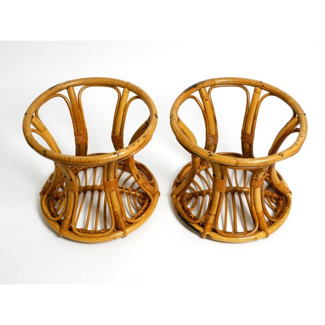 Set of Italian Bamboo Stools, 1960s For Sale - Image 10 of 18