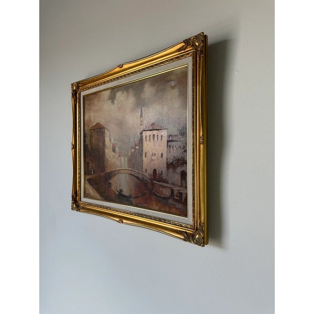 L. Costello Venetian Scene Oil on Canvas Painting, Framed For Sale - Image 4 of 10