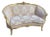 1900s French Louis XVI Pink Damask Beech Settee For Sale